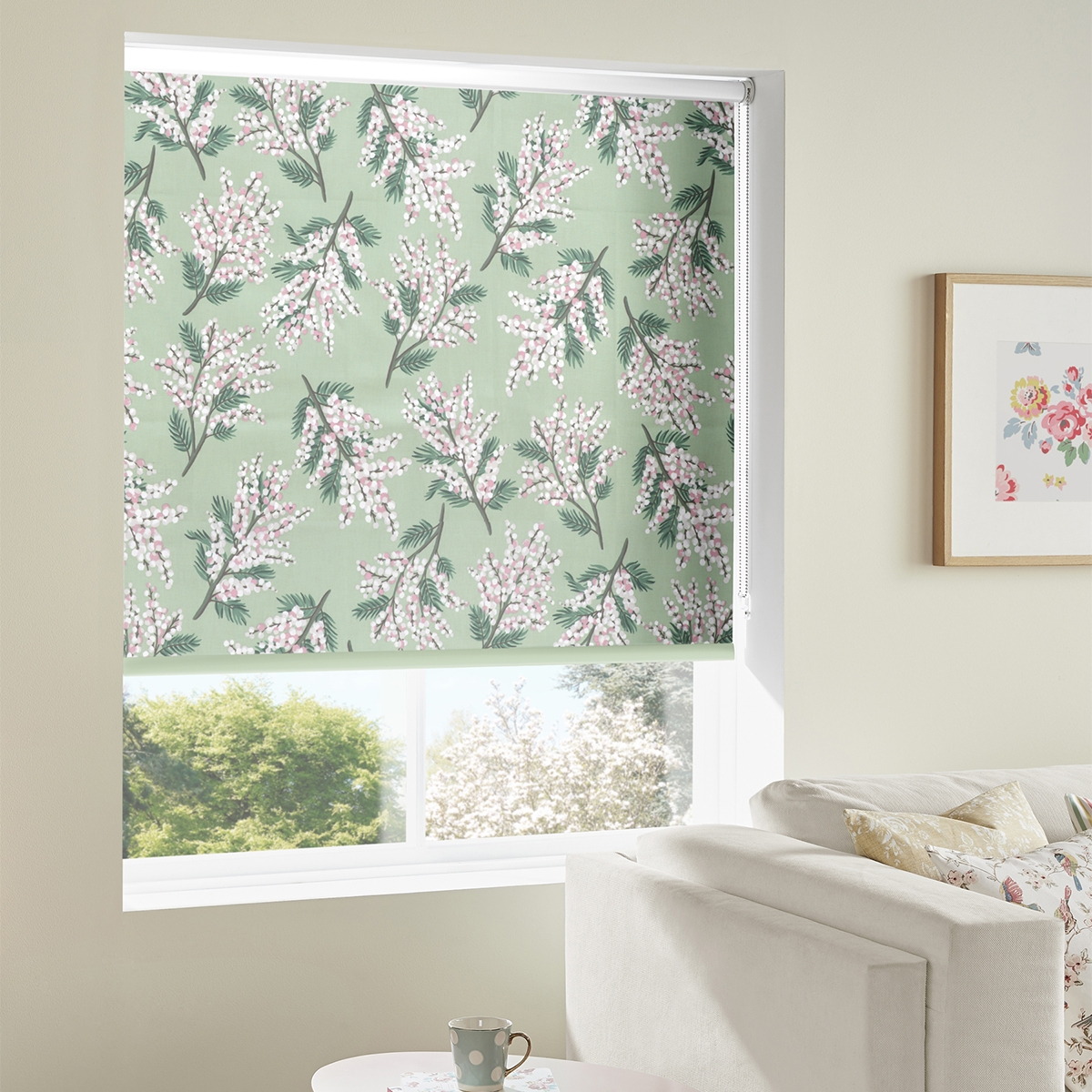 Product photograph of Cath Kidston Mimosa Flower Multi Roller Blind from Choice Furniture Superstore.